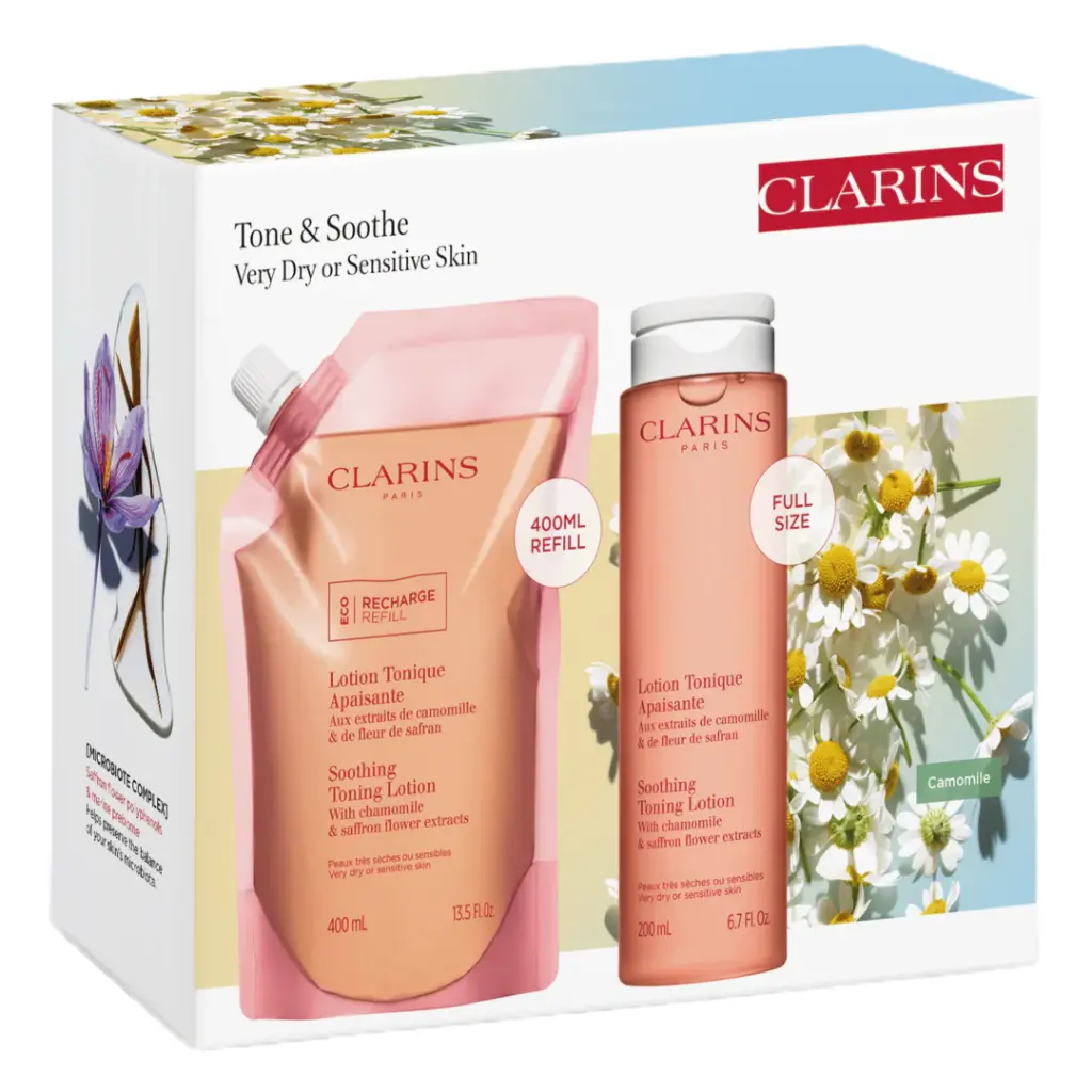 CLARINS SET TONE & SOOTHE VERY DRY OR SENSITIVE SKIN