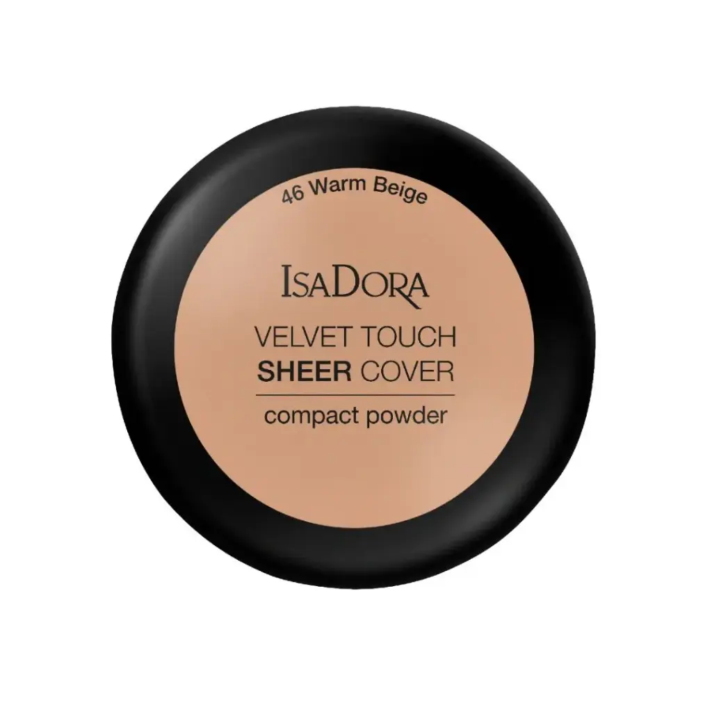  ISADORA VELVET TOUCH SHEER COMPACT POWDER-WARM BEIGE 46بودرة مضغوطة شفافة من إيزادورا فيلفيت تاتش - بيج دافئ 46