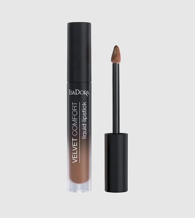  ISADORA VELVET COMFORT LIQUID LIPSTICK-COOL BROWN أحمر شفاه سائل إيزادورا فيلفيت كومفورت - بني بارد