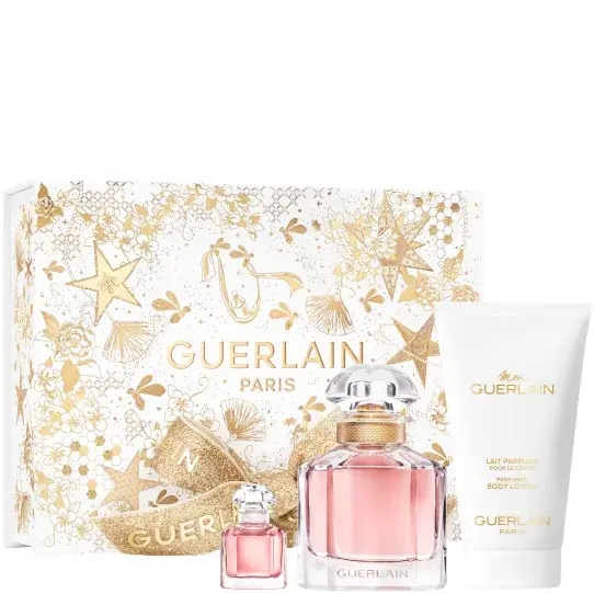 Guerlain Mon Guerlain Set 50ml + 75ml + 5ml Eau de  Parfumمجموعة جيرلان ماي جيرلان 50 مل + 75 مل + 5 مل ماء عطر
