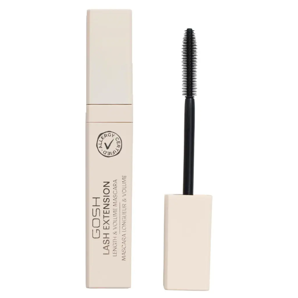 GOSH LASH EXTENSION LENGTH VOL MASC EXTREME BLACK 01 WITH  MIRROR كوش مسكارا الطول الرهيب - 7 مل