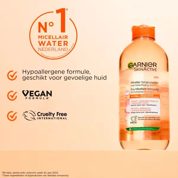 GARNIER SKINACTIVE MICELLAIR REINIGIMGSWATER MET MILDE PEELING 400ML 