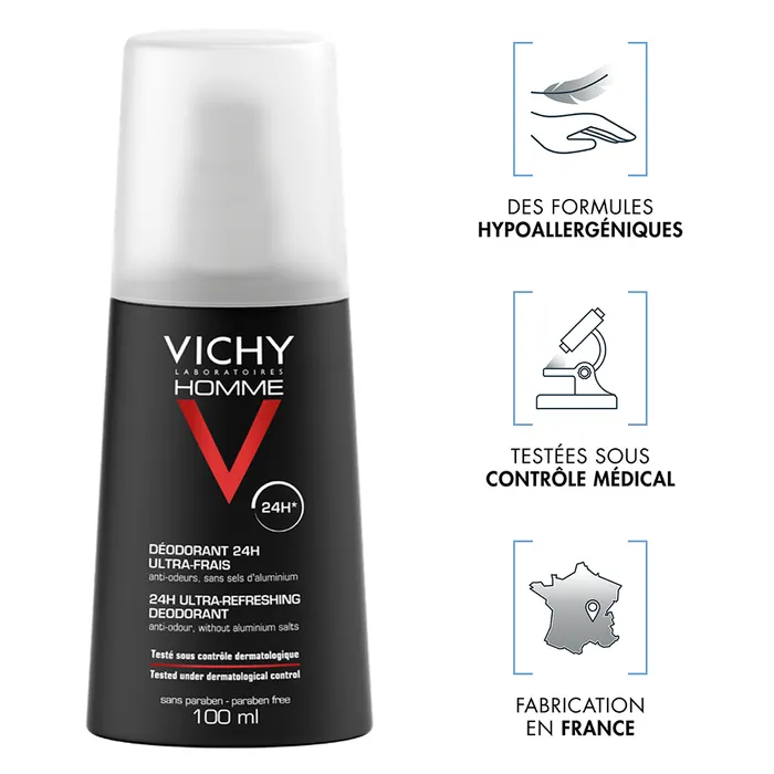 vichy Déodorant Homme Vaporisateur Ultra-Frais 100ml