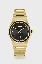 HUGO BOSS Black-dial watch with gold-tone link bracelet 