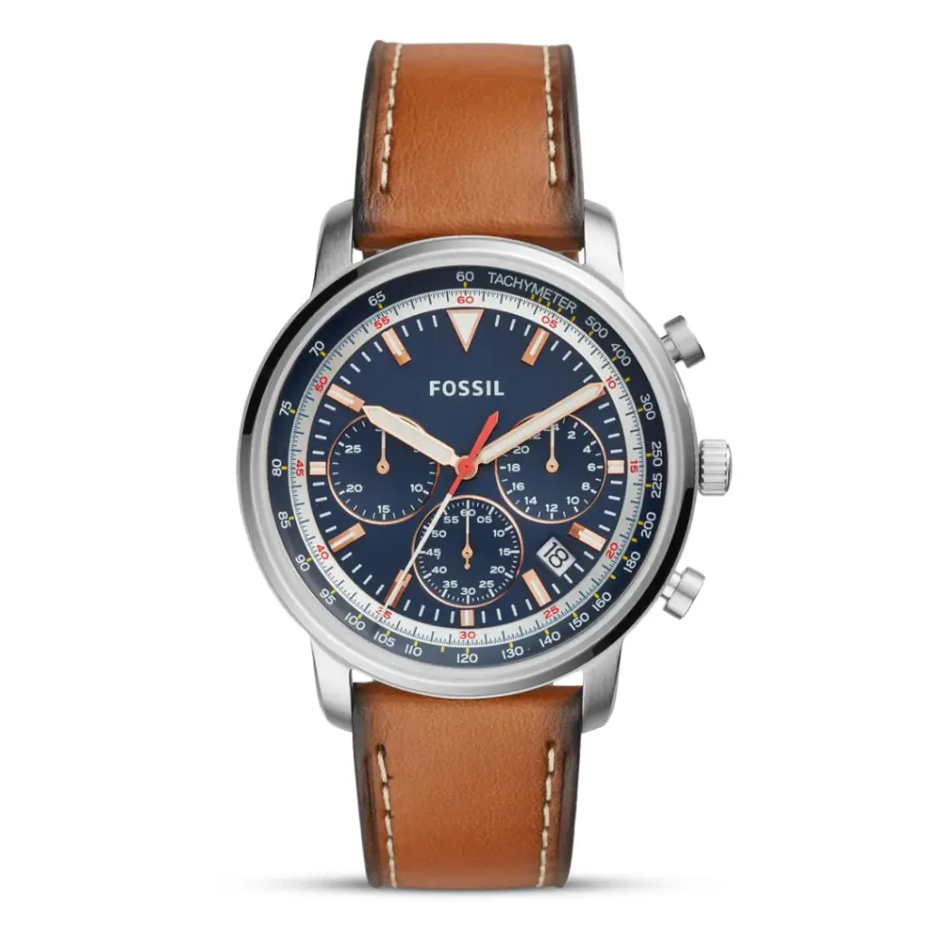 Fossil Men's Goodwin Chronograph Leather Watch (Style: FS5414)