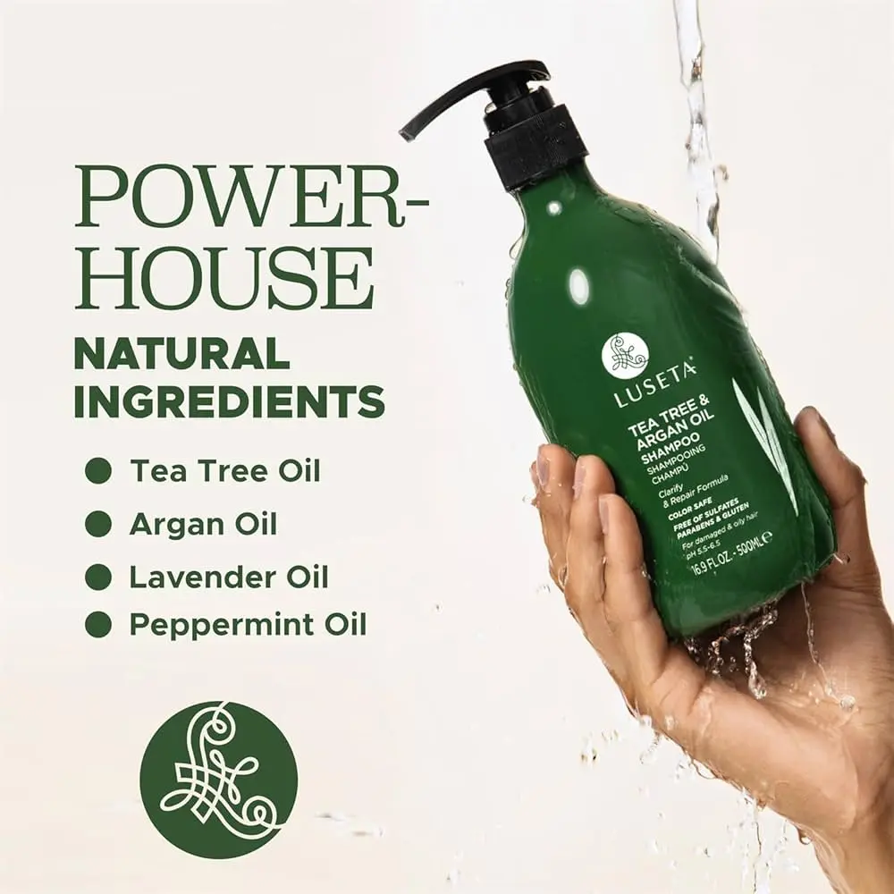 LUSETA TEA TRE ARGAN OIL SHAMPOO 500MLشامبو لوسيتا بزيت الأرغان والشاي 500 مل