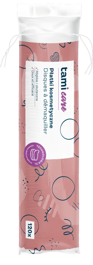  TAMI CARE PŁATKI KOSMETYCZNE KWADRATOWE 120X