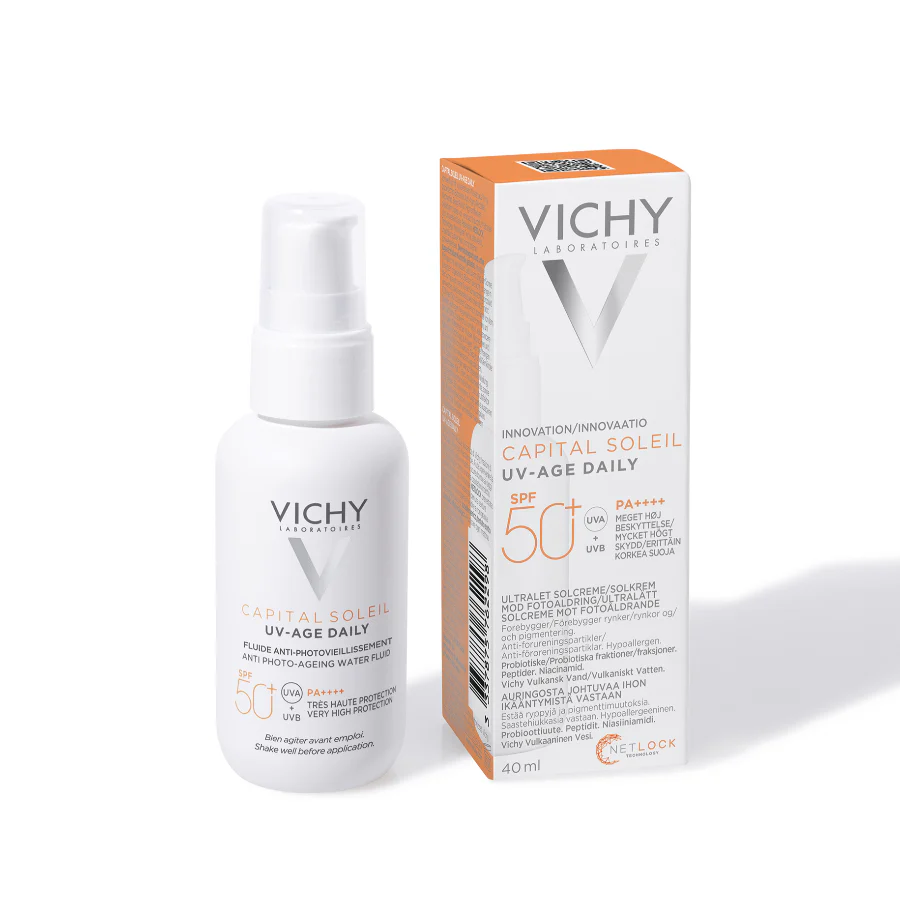 Vichy Capital Soleil Uv - Age Daily Spf50 - 40ml | فيشي كريم واقي شمسي خفيف الوزن spf50 - 40 مل