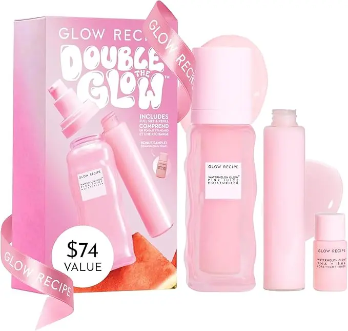 DOUBLE THE GLOW PINK JUICE MOISTURIZER REFILLABLE KIT (SET DE CUIDADO DE LA PIEL) 