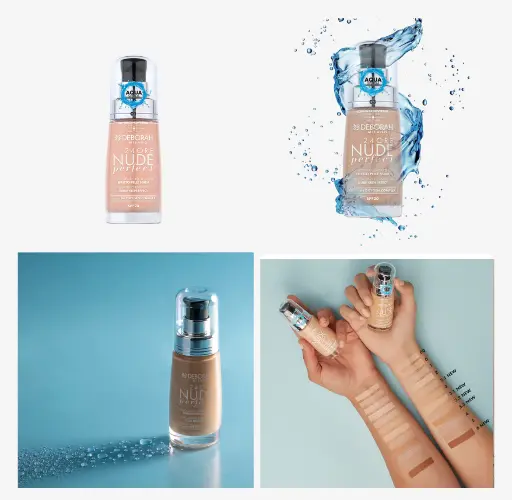 Deborah 24Ore Nude Perfect Foundation Spf 20 - 30ml | ديبورا كريم أساس مع حماية من الشمس spf 20 - 30 مل