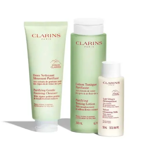 CLARINS MY CLEANSING ESSENTIALS -أساسيات التنظيف من كلارنس - للبشرة المختلطة إلى الدهنية COMBINATION To OILY SKIN