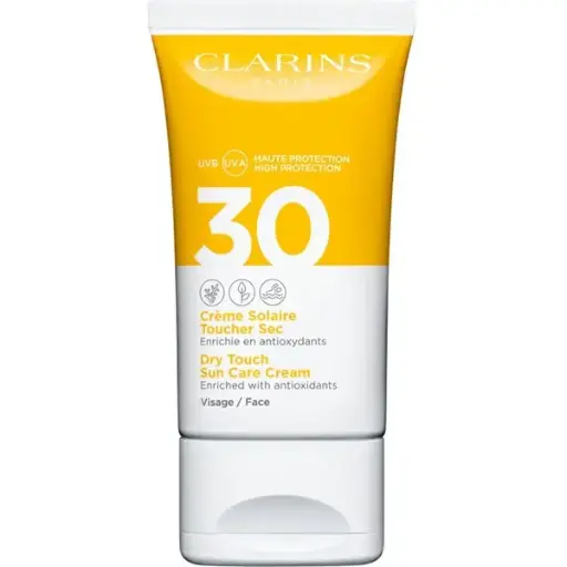 CLARINS DRY TCH SUN F-CRM SPF30 50ML  كلارنس دراي تي سي إتش صن إف-سي آر إم بعامل حماية من الشمس 30 50 مل