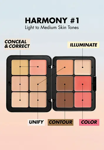  Make Up For Ever HD Skin Face Palette - Harmony 1 - Light to Medium
