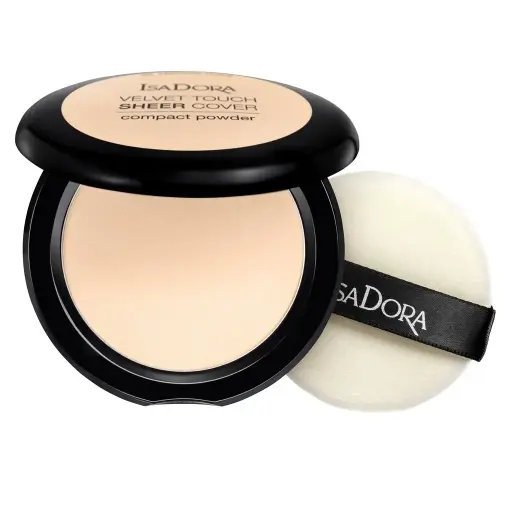  ISADORA VELVET TOUCH COMPACT POWER SPF 20- FAIR PORCELAIN إيزادورا فيلفيت تاتش كومباكت باور بعامل حماية من الشمس 20 - بورسلين فاتح