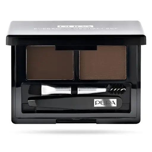 PUPA EYEBROW DESIGN SET Dark Brown مجموعة تصميم الحواجب من بوبا - بني غامق
