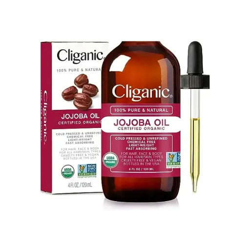 CLIGANIC CERTIFIED ORGANIC JOJOBA OIL FOR HAIR FACE & NAILS (120 ml ) 