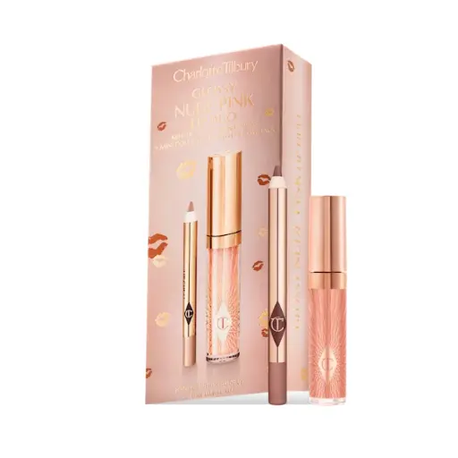 CHARLOTTE TILBURY GLOSSY NUDE PINK LIP DUO 
