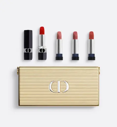 CHRISTIAN DIOR  Makeup Clutch - Limited Edition Lipstick Collection - 1 Lipstick and 3 Refills