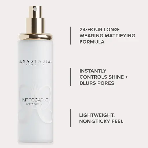 ANASTASIA IMPECCABLE BLURRING MATTE SETTING SPRAY 100MLبخاخ تثبيت المكياج من أنستازيا إمبيكابل بلورينغ مات، 100 مل