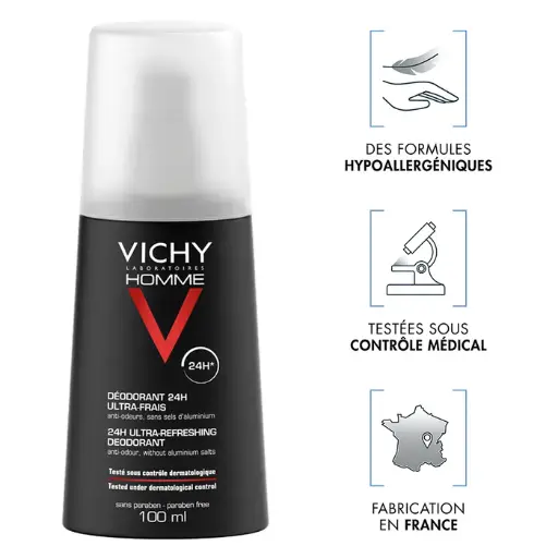 vichy Déodorant Homme Vaporisateur Ultra-Frais 100ml