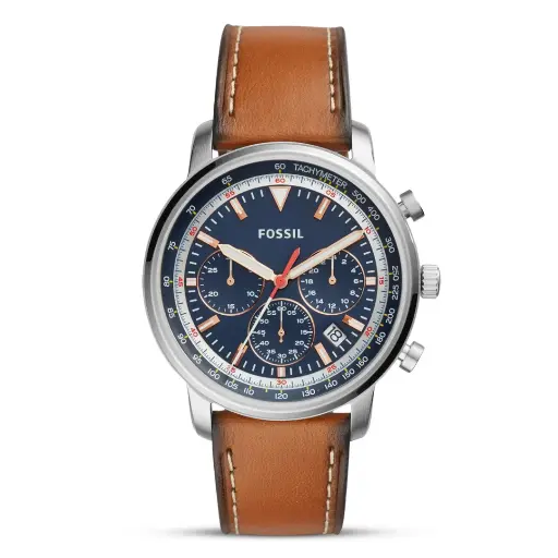 Fossil Men's Goodwin Chronograph Leather Watch (Style: FS5414)