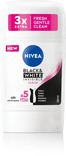 NIVEA BLACK WHITE INVISIBLE CLEAR 48H 5XANTI 