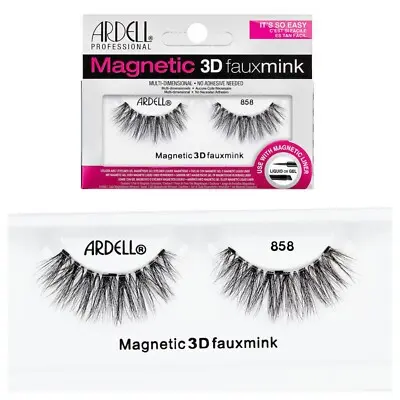 2x Ardell Magnetic 3D Fauxmink Black Eyelashes 858 